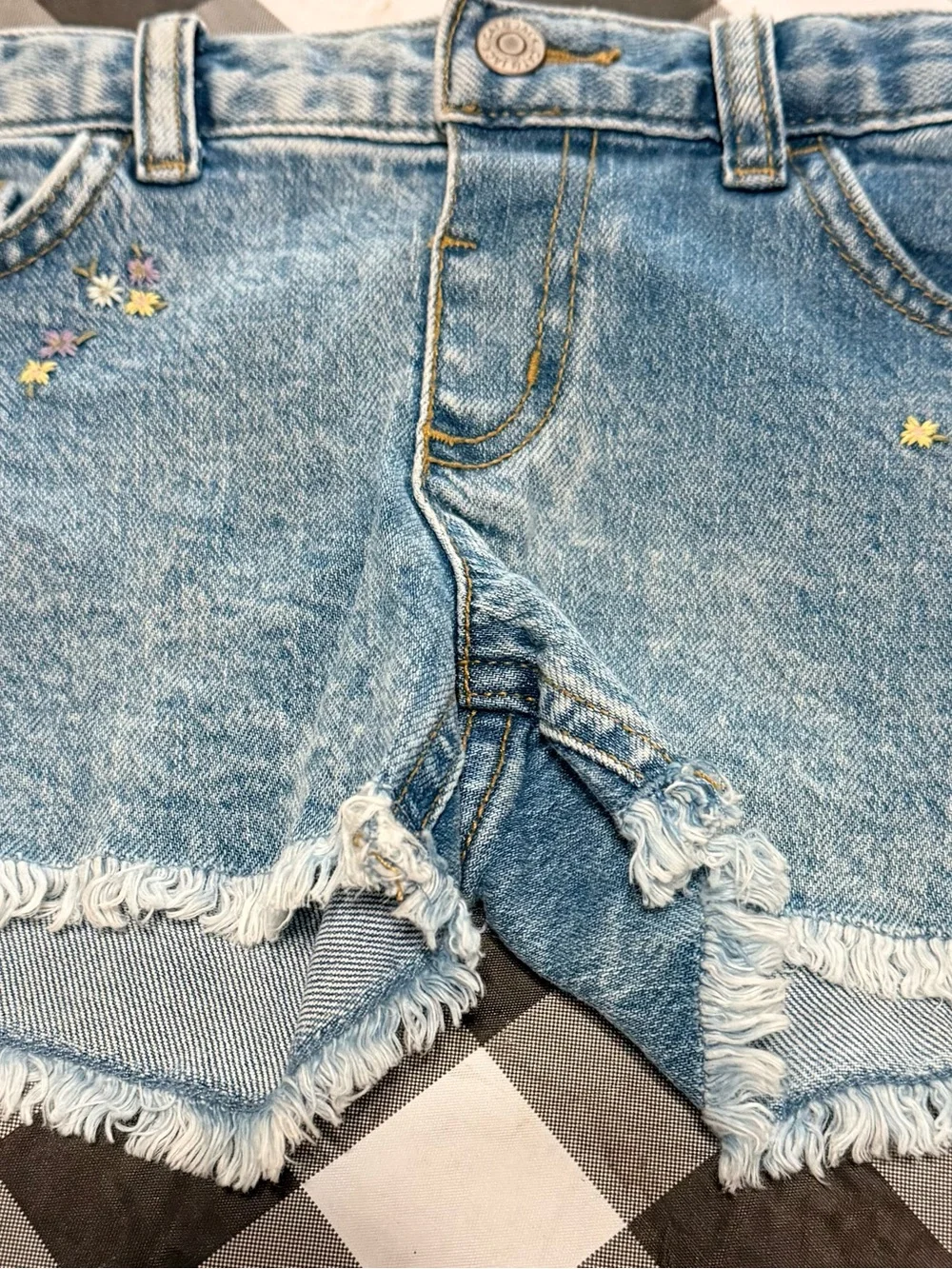 Cat & Jack Light Blue Denim Shorts with Star Embroidery